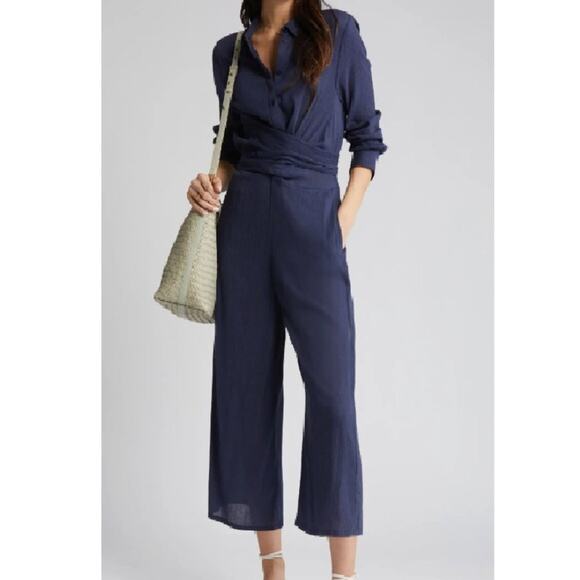 NWT ~ CASLON NORDSTROM Wrap Front Cotton/ Viscose Jumpsuit 2X - Picture 1 of 9